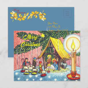 Festiva Natividad bajo la postal de los Navidades de los á