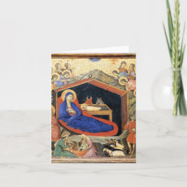 Festiva Natividad de Duccio, tarjeta de texto inglesa