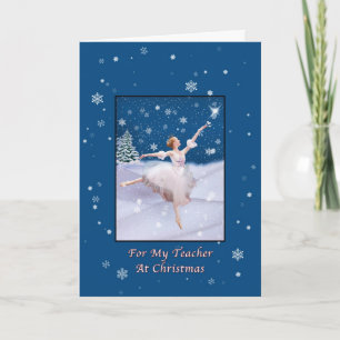 Festiva Navidad, profesor, tarjeta de la bailarina de la