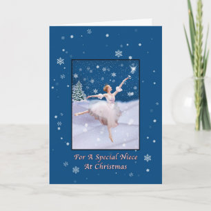 Festiva Navidad, sobrina, tarjeta de la bailarina de la