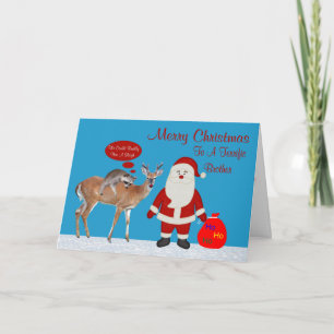 Festiva Navidades a la tarjeta de felicitación del hermano