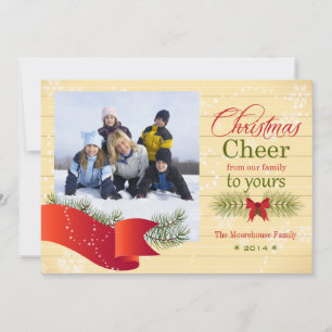 Festiva Navidades aclaman tarjeta fotográfica de pino boug