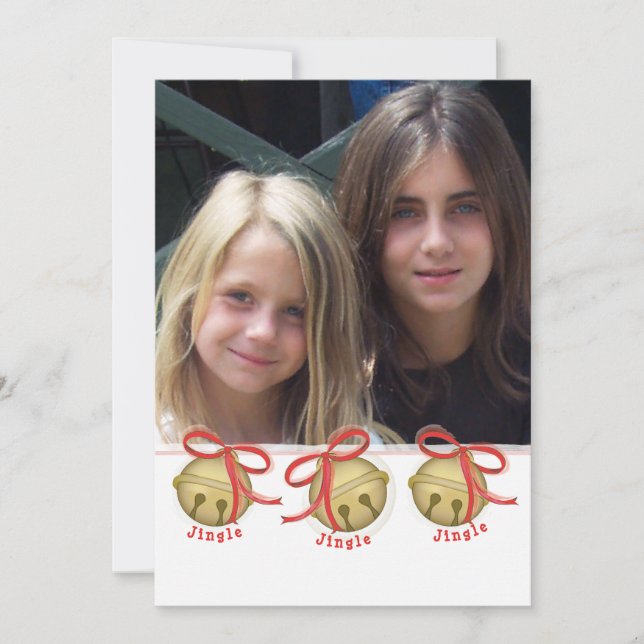 Festiva Navidades amordazan tarjeta de foto de doble cara (Anverso)