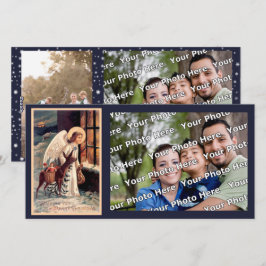 Festiva Navidades Angel con tarjeta fotográfica de ciervo