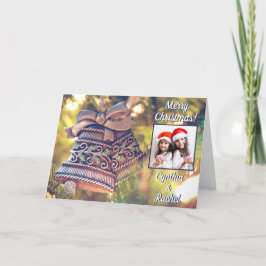 Festiva Navidades Bells personalizado foto y tarjeta de fe