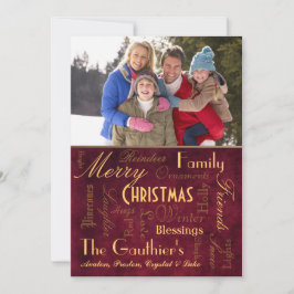 Festiva Navidades bendiciendo tarjeta de vacaciones roja r