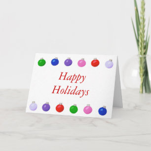 Festiva Navidades Bolas tarjeta de felicitación Felices Fi