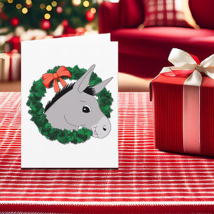 Festiva Navidades burros guisados con tarjeta de vacacione