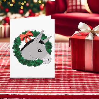 Festiva Navidades burros guisados con tarjeta de vacacione