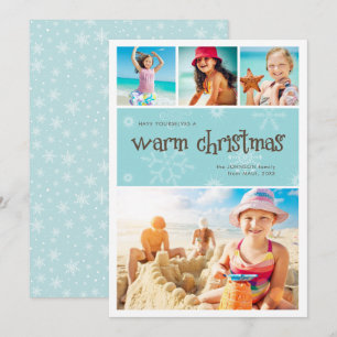 Festiva Navidades cálidos 4 Tarjeta de vacaciones fotográf