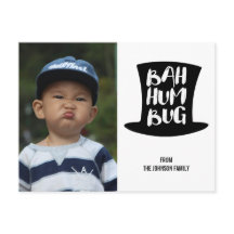 Navidades Carol Bah Humbug Foto postal