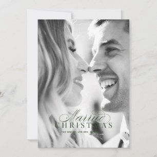 Festiva Navidades casados recién casados Tarjeta fotográfi