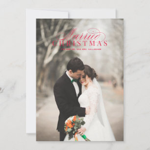 Festiva Navidades casados recién casados Tarjeta fotográfi