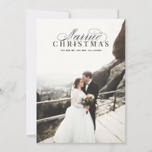 Festiva Navidades casados recién casados Tarjeta fotográfi