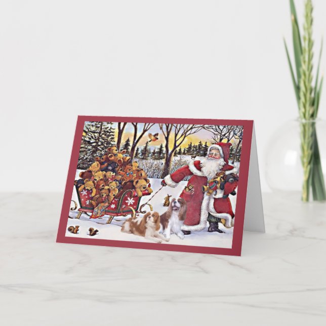 Festiva Navidades Cavalier King Charles Spaniel Tarjeta Be (Anverso)