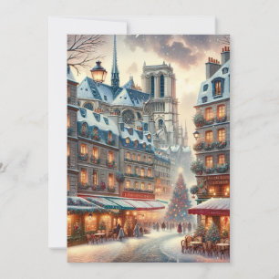 Festiva Navidades clásicos parisinos - Tarjeta de vacacion