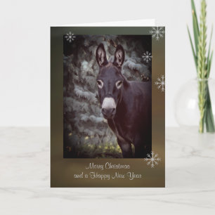 Festiva Navidades con tarjeta "burro"