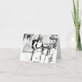 Festiva Navidades con tarjeta de blanco inmaculado Santa B