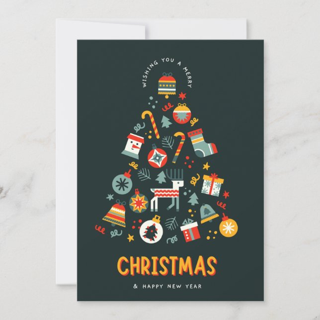 Festiva Navidades con tarjeta de vacaciones (Anverso)