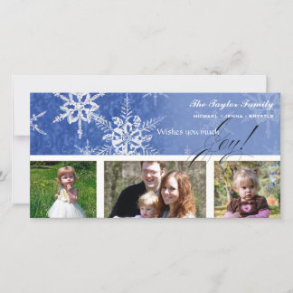 Festiva Navidades Damask Snowflake - Tarjeta azul real