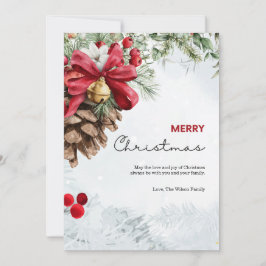 Festiva Navidades de acuarela Tarjeta Saludo Simple