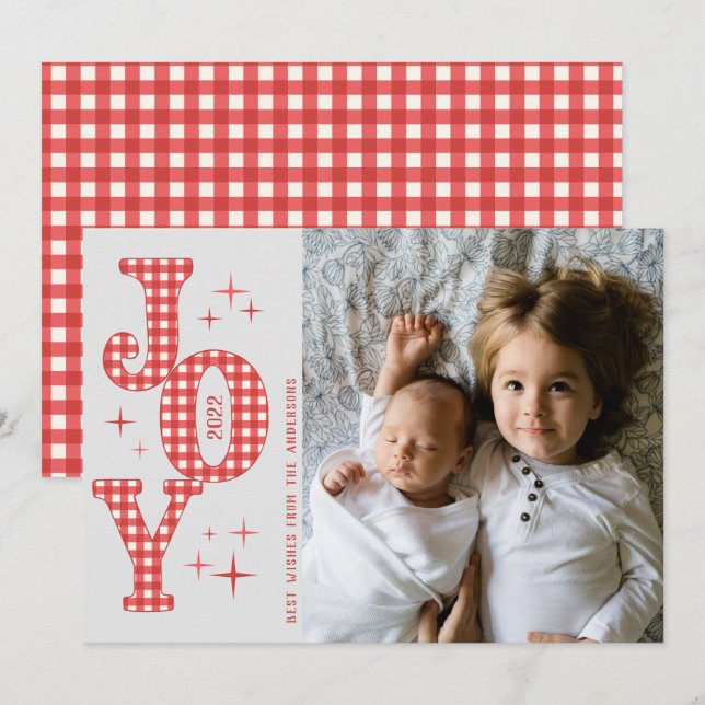 Festiva Navidades de alegría y tarjeta de foto de Año Nuev (Anverso / Reverso)