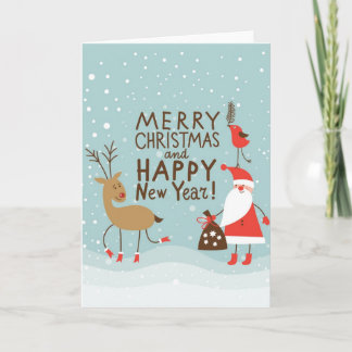 Festiva Navidades de bienvenida y tarjeta de Año Nuevo