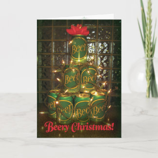 Festiva Navidades de cerveza - Tarjeta de árbol de cerveza