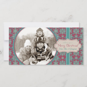 Festiva Navidades de clase Tarjeta fotográfica Bohemiana 2