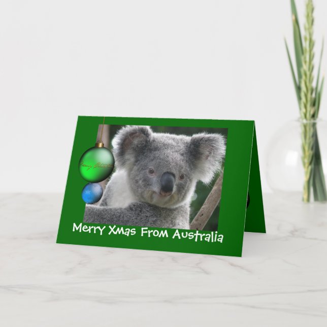 Festiva Navidades de ferry con tarjeta de Australia Koala (Anverso)