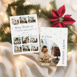 Festiva Navidades de fotografía familiar con tarjeta de va