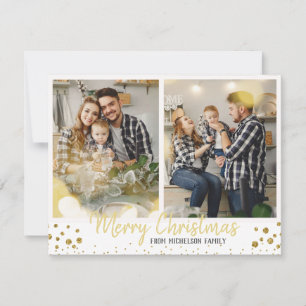 Festiva Navidades de fotografía familiares tarjeta de conf