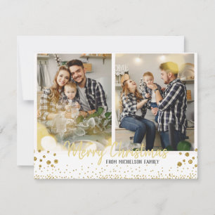 Festiva Navidades de fotografía familiares tarjeta de conf