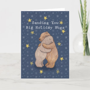 Festiva Navidades de Holiday Bear Hug enviándote tarjeta d