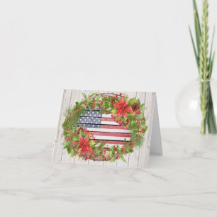 Festiva Navidades de la bandera estadounidense / Tarjeta d