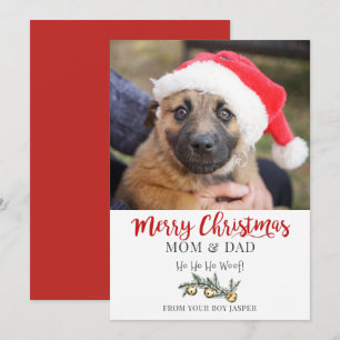 Festiva Navidades de la tarjeta de vacaciones de perro