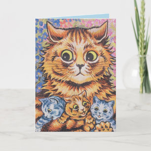 FESTIVA NAVIDADES DE LOUIS WAIN CAT TARJETA DE GREETING PA