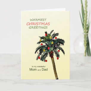 Festiva Navidades de mamá y papá con tarjeta de vacaciones