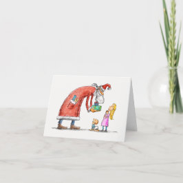 Festiva Navidades de mano con tarjeta de vacaciones pasada