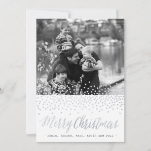 Festiva NAVIDADES de moda tarjeta de foto brillante de pla