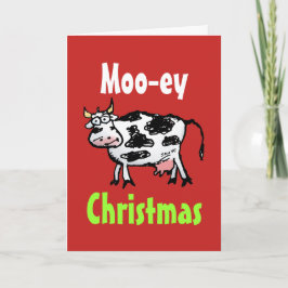 Festiva Navidades de Moo-ey Tarjeta de felicitación divert