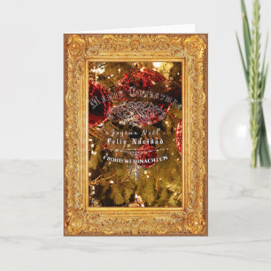 Festiva Navidades de oro de lujo - Tarjeta de felicitación