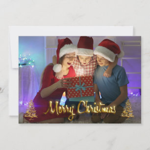 Festiva Navidades de personalizable tarjeta foto niños fau