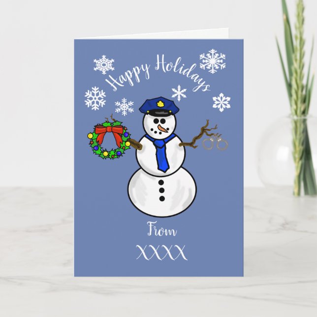 Festiva Navidades de Snowman, policía, con tarjeta de débi (Anverso)
