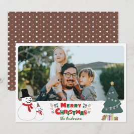 Festiva Navidades de Snowman saludan la tarjeta de vacacio