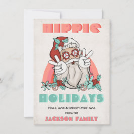 Festiva Navidades de vacaciones de Hippie Tarjeta de vacac
