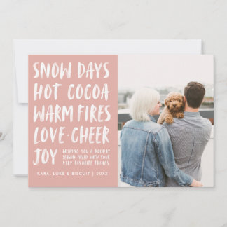 Festiva Navidades del Día de la Nieve con tarjeta fotográf