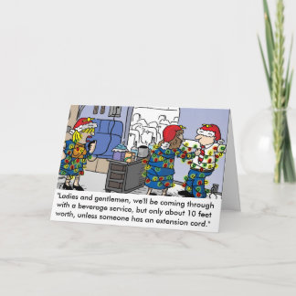 Festiva Navidades del operador de vuelo iluminan tarjeta d