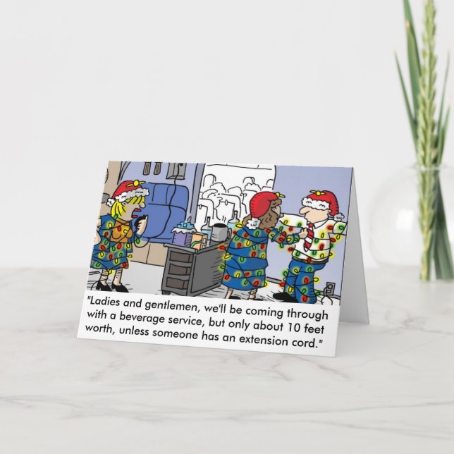 Festiva Navidades del operador de vuelo iluminan tarjeta d (Anverso)