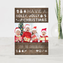 Festiva Navidades del país Tarjeta de saludo Rustic Holly 